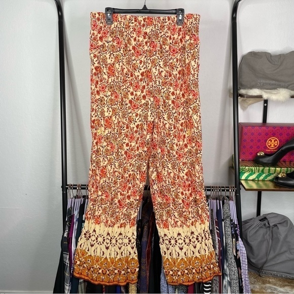 JOIE Floral Scroll Print Wide Leg Pants - Picture 5 of 7